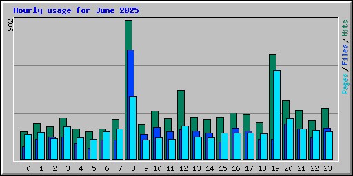 Hourly usage for June 2025